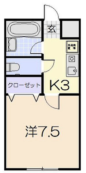 レスポールI 101｜三重県松阪市京町一区(賃貸アパート1K・1階・24.00㎡)の写真 その2