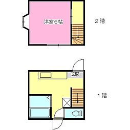 吉岡コーポラス北 1DKの間取図画像