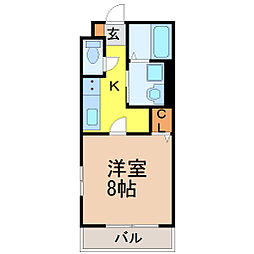 名古屋市営鶴舞線 荒畑駅 徒歩2分の賃貸アパート 2階1Kの間取り