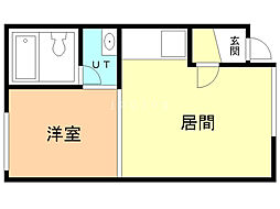 パークサイドK 1DKの間取図画像