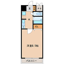 グラン・ルシールキワ 1Kの間取図画像