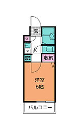 グリーンフォレストあさみ 1階1Kの間取り