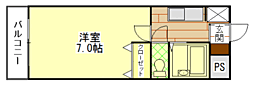 グッドフィールド 1Kの間取図画像
