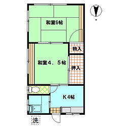 第一ファミリーコーポ 1階2Kの間取り