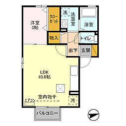 グランメール壱里山 1LDKの間取図画像