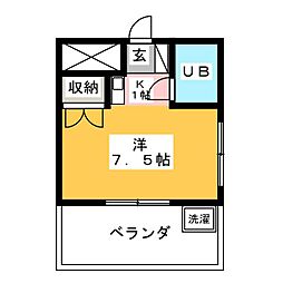 リードヴィレッジ ワンルームの間取図画像