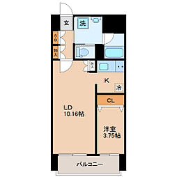 上杉ガーデンスクエア 1LDKの間取図画像