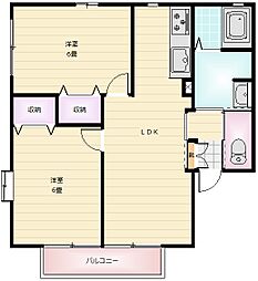 ひかりハウス壱番館 2LDKの間取図画像