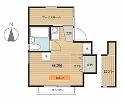 京王井の頭線 富士見ヶ丘駅 徒歩5分の賃貸アパート 2階ワンルームの間取り