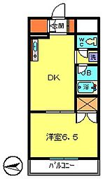 第2コースタルビル 8階1DKの間取り
