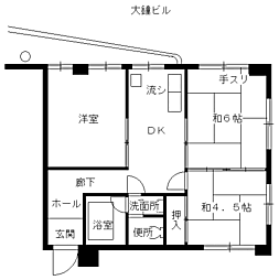 名古屋市営東山線 新栄町駅 徒歩3分の賃貸マンション 5階3Kの間取り