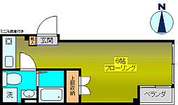東京メトロ有楽町線 要町駅 徒歩3分の賃貸マンション 3階ワンルームの間取り