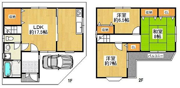 東大阪市御厨東2丁目(3LDK)の間取り