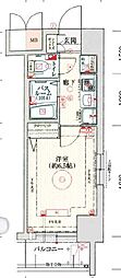 エステムコート大阪ベイエリア 1Kの間取図画像