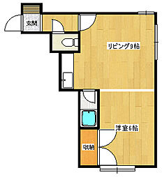 コート月寒 3階1LDKの間取り