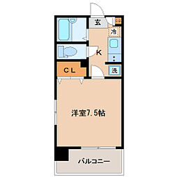フラットリア仙台駅東 1Kの間取図画像