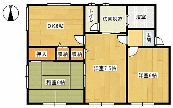 岡山県岡山市中区国府市場(賃貸アパート3DK・2階・52.17㎡)の写真 その2
