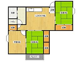 JR山陽本線 向洋駅 徒歩17分の賃貸アパート 2階3LDKの間取り