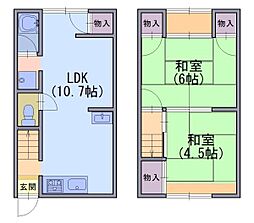 明星荘 1階2LDKの間取り