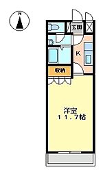 コーディアルハイム 1Kの間取図画像