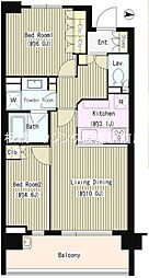 パークホームズ成増マークレジデンス 1階2LDKの間取り