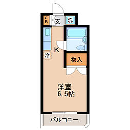 メゾン・ド・フェリー ワンルームの間取図画像