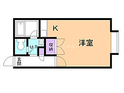 コットンハウス13 ワンルームの間取図画像