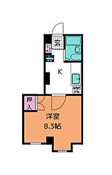 SPマンション 2階1Kの間取り