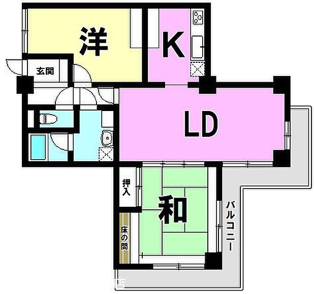 トーカンマンション多賀山(3DK) 6階の間取り