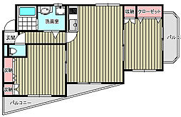 ノーブル千里 2LDKの間取図画像