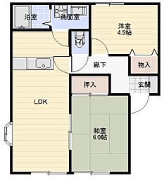 ヴィラマリーン 2LDKの間取図画像