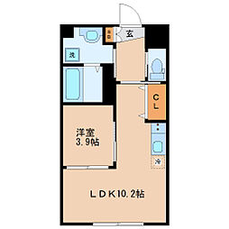 パークヒルズツツジガオカ 1LDKの間取図画像