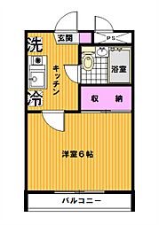 パレスメゾンE 1Kの間取図画像