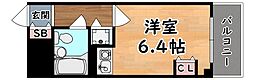JR東海道・山陽本線 灘駅 徒歩1分の賃貸マンション 6階ワンルームの間取り
