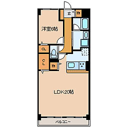ミネルバS 1LDKの間取図画像