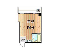 ハイツ中之島 ワンルームの間取図画像