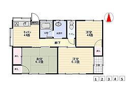鳥山上町（木村様）貸家 3DKの間取り