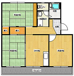 広島県安芸郡府中町八幡4丁目の賃貸マンション 3階3DKの間取り