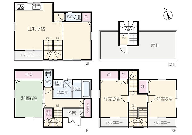 ルーフバルコニーのある木造３階建住宅 3rの中古一戸建て情報 スマイティ 物件番号 23