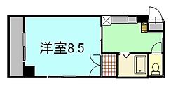 グランシャリオK 5階1Kの間取り