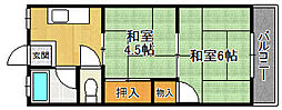 綾之町コーポ 2Kの間取図画像