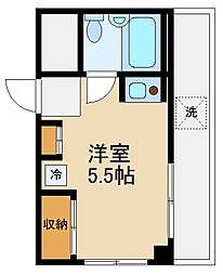 エスペランス 3階ワンルームの間取り