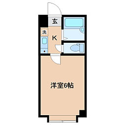 ベルシティ萩野町 1Kの間取図画像