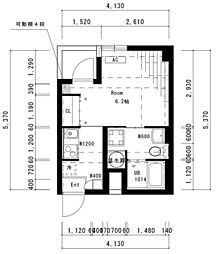 コスモ大井町 1Kの間取図画像