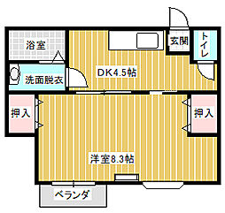 ファイベルハウス 1DKの間取図画像
