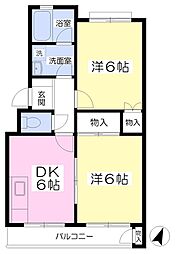 ソレイユ洋光台Ａ棟 1階2DKの間取り