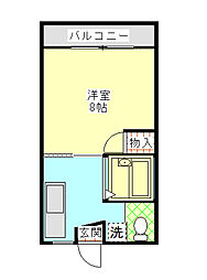 天神荘 1Kの間取図画像