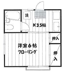 TSハウス 1階1Kの間取り