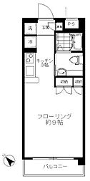 メッツ青葉台 ワンルームの間取図画像