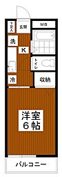 リバーサイドジュネス２ 2階1Kの間取り